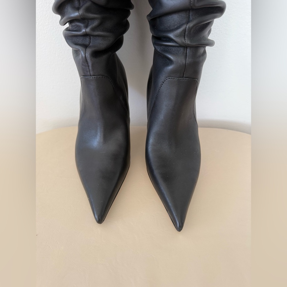 Michael Kors Black Slouchy Boots Pointed Toe Stiletto Heel Women’s Size 5.5M - Picture 2 of 6